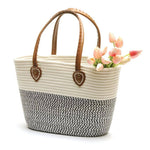 Bacon Basketware WHITE AND BLACK MARKET BAG