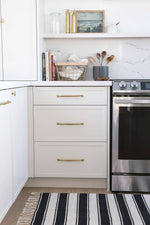 Bacon Basketware BLACK AND WHITE STRIPED RUG COTTON