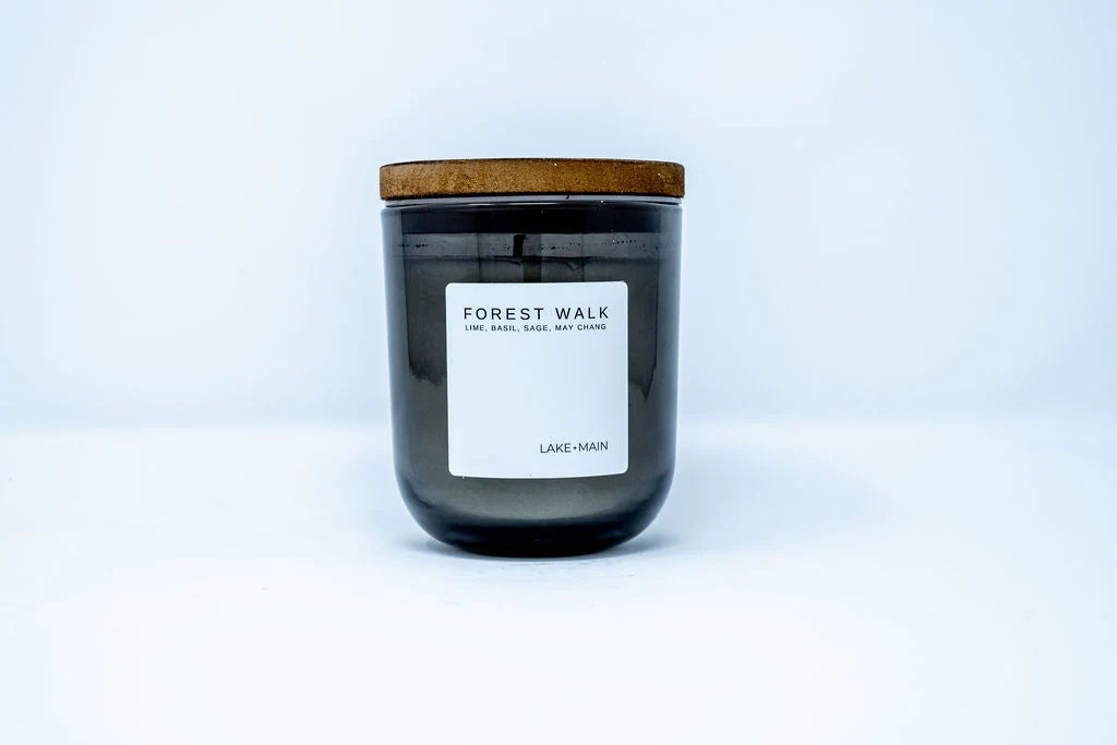 Lake + Main 9oz Soy Candle in Smoked Glass