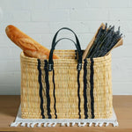 Bacon Basketware Black & White Market Bag