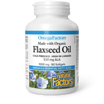 Natural Factors Organic Flaxseed Oil 1000mg, OmegaFactors