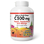 Natural Factors Vitamin C 500mg, 100% Natural Fruit Chew (Peach, Passionfruit & Mango)