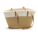 Bacon Basketware Jute & White Market Bag