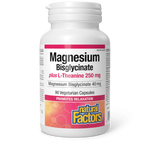 Natural Factors Magnesium Bisglycinate 40mg plus L-Theanine 250mg