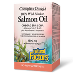 Natural Factors 100% Wild Atlantic Salmon Oil 1300mg, Complete Omega