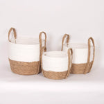 Bacon Basketware White/Natural Unlined Straw Baskets