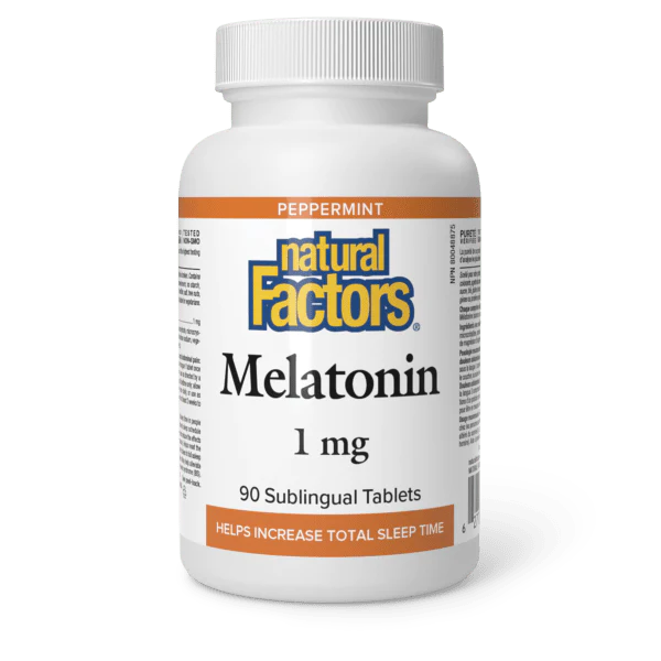 Natural Factors Melatonin 1mg, Peppermint