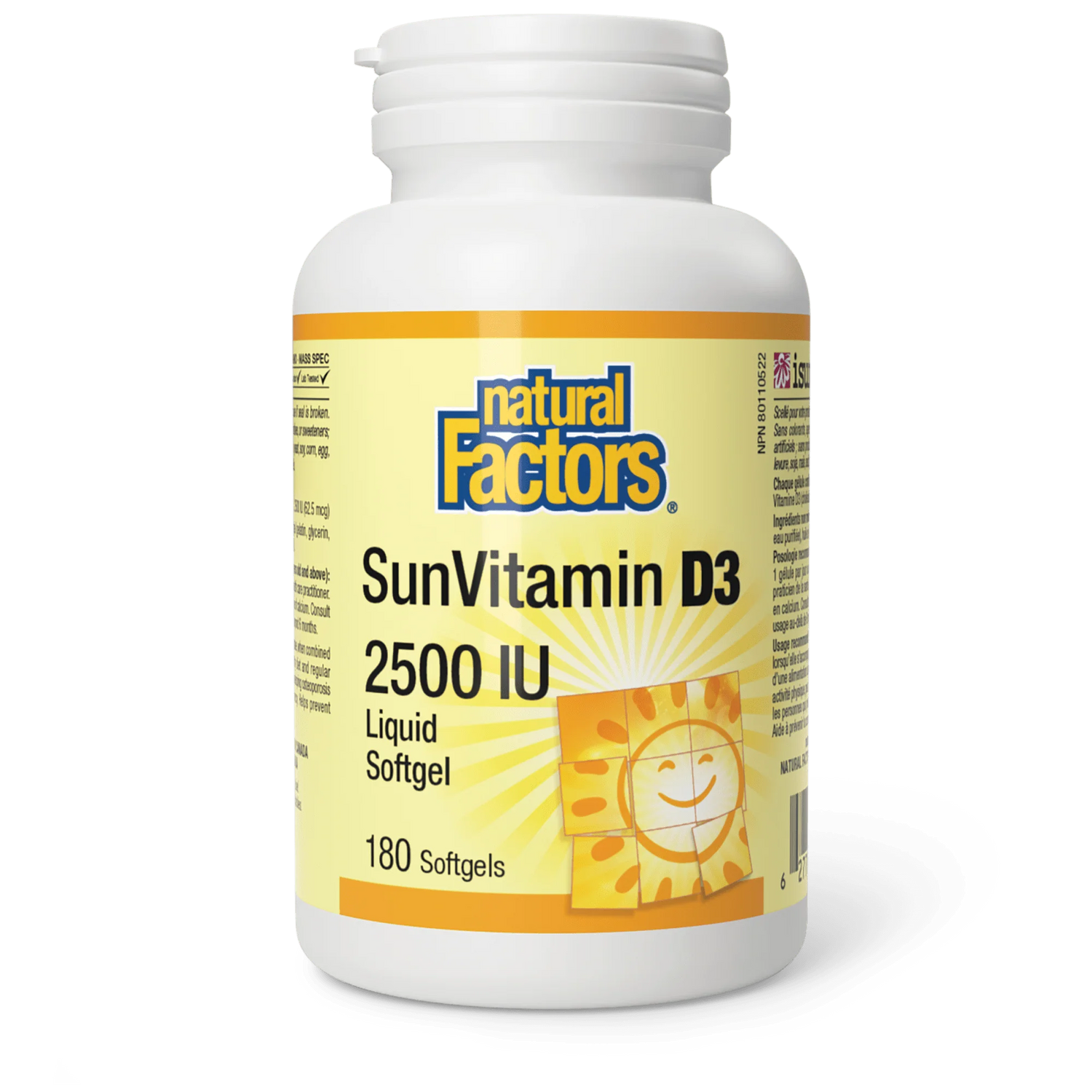 Natural Factors SunVitamin D3 2500 IU - 180 Softgels