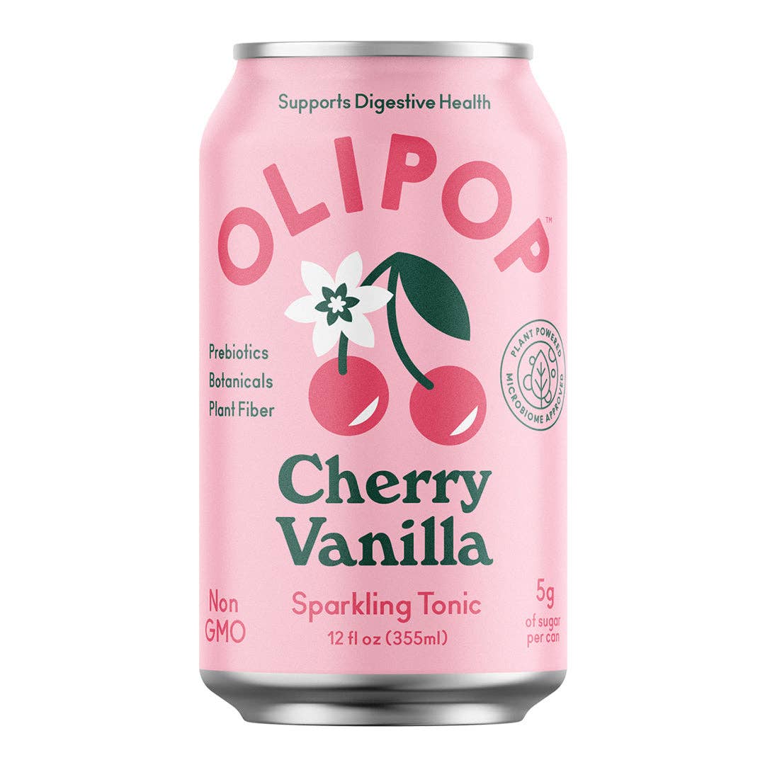 Olipop Cherry Vanilla Sparkling Tonic 355 ml, Case of 12
