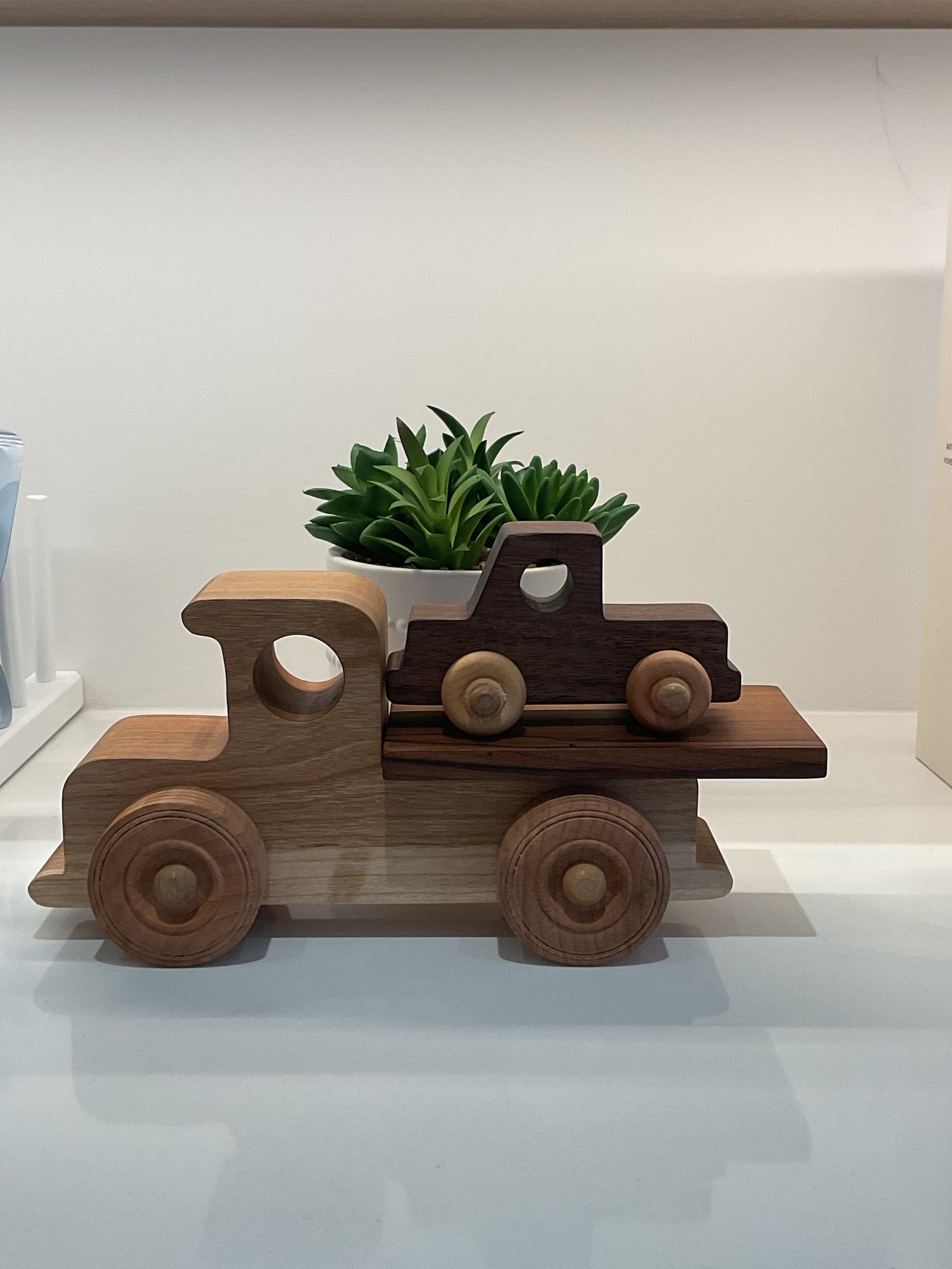 Wooden Toys by Chris - FLATBED TRUCK + Mini Truck/Car (included)