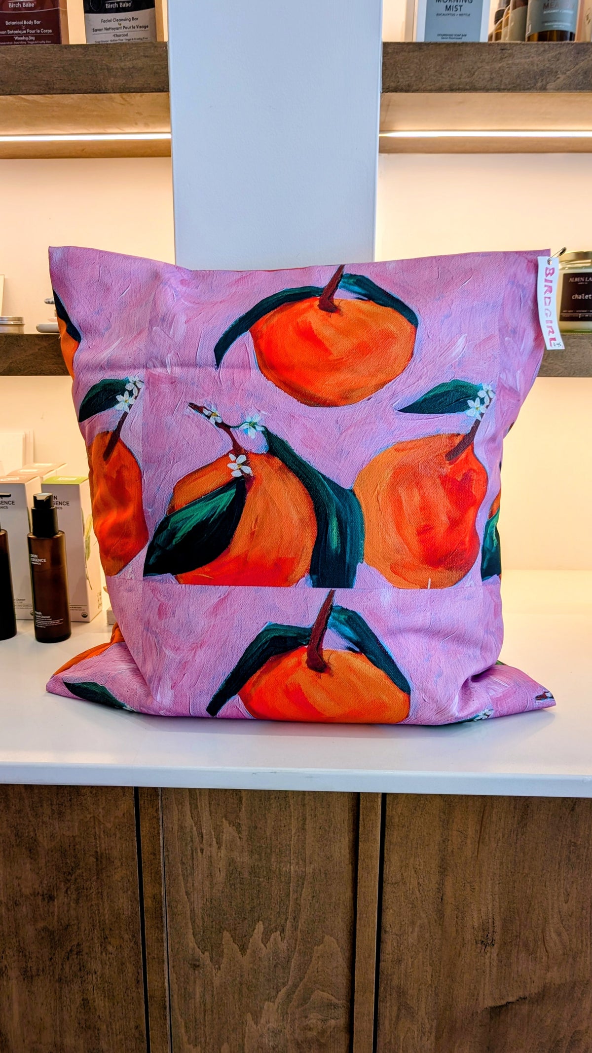 Birdgirl Art Decorative Cushion - Vintage Oranges