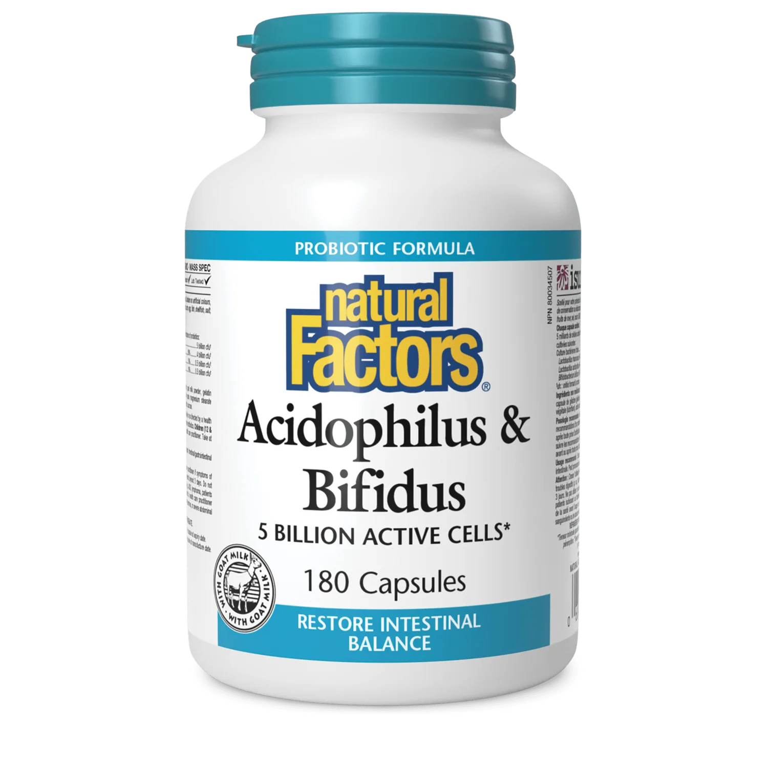 Natural Factors Acidophilus & Bifidus 5 Billion Active Cells
