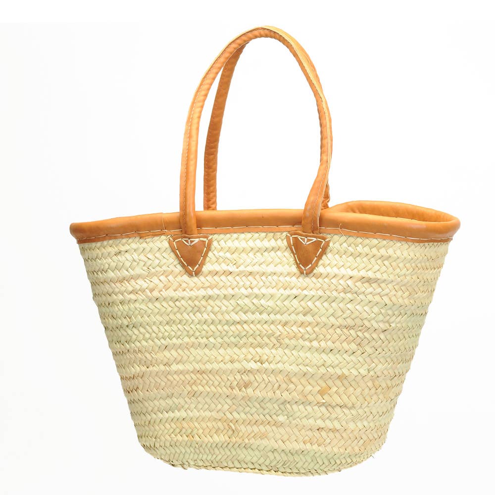MARKET BAG WITH ROUNDED LEATHER SHOULDER STRAP