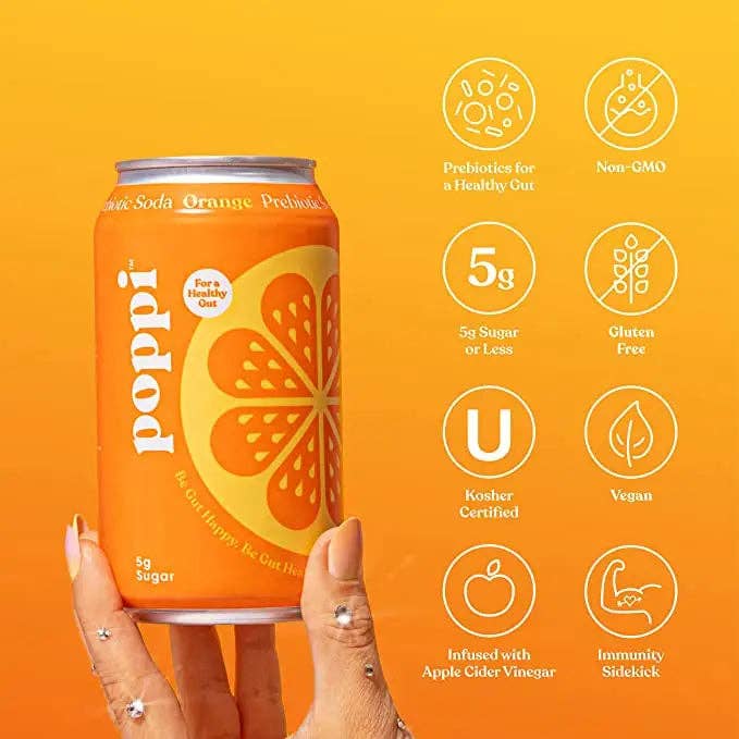 POPPI Sparkling Prebiotic Orange Soda