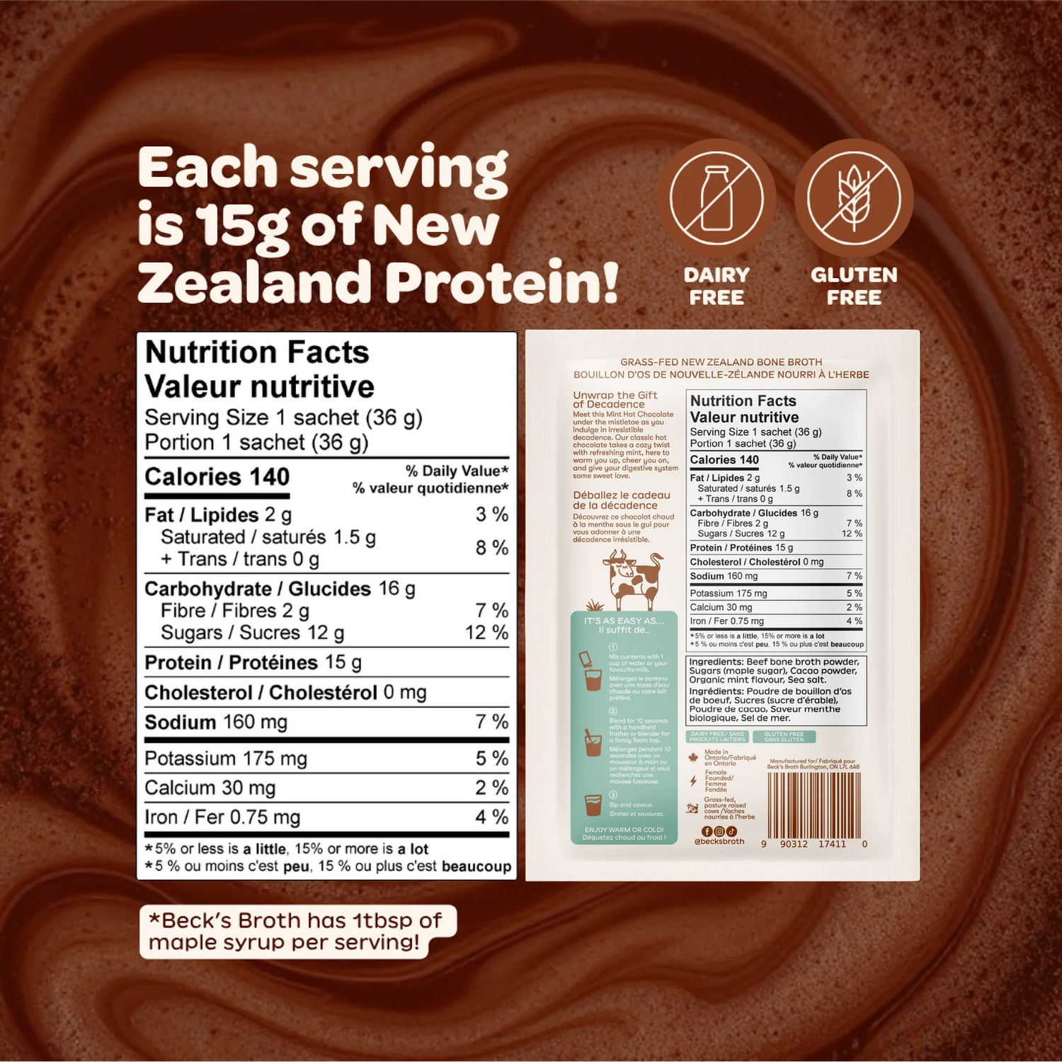Beck's Broth Protein MINT Hot Chocolate
