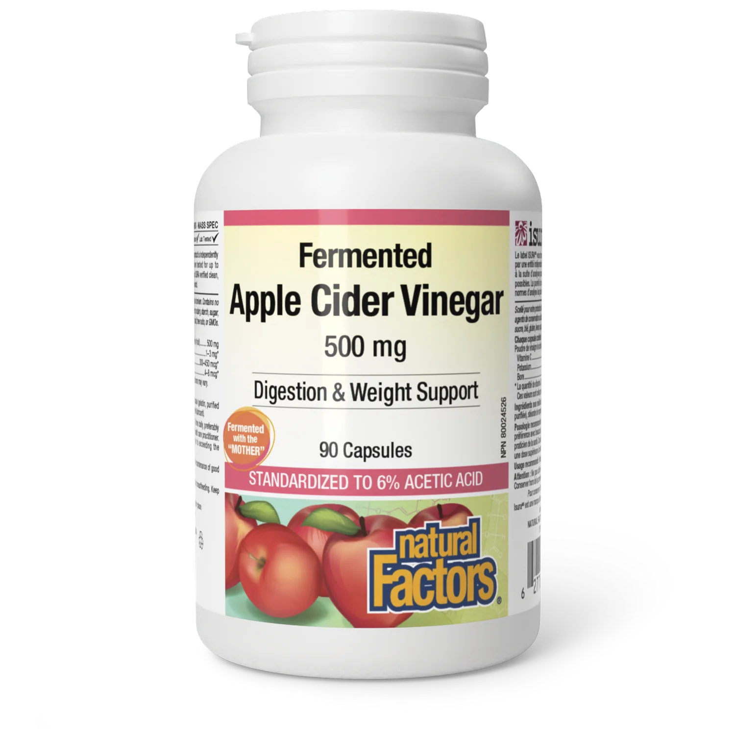 Natural Factors Fermented Apple Cider Vinegar 500mg