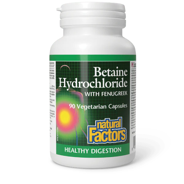 Natural Factors Betaine Hydrochloride with with Fenugreek