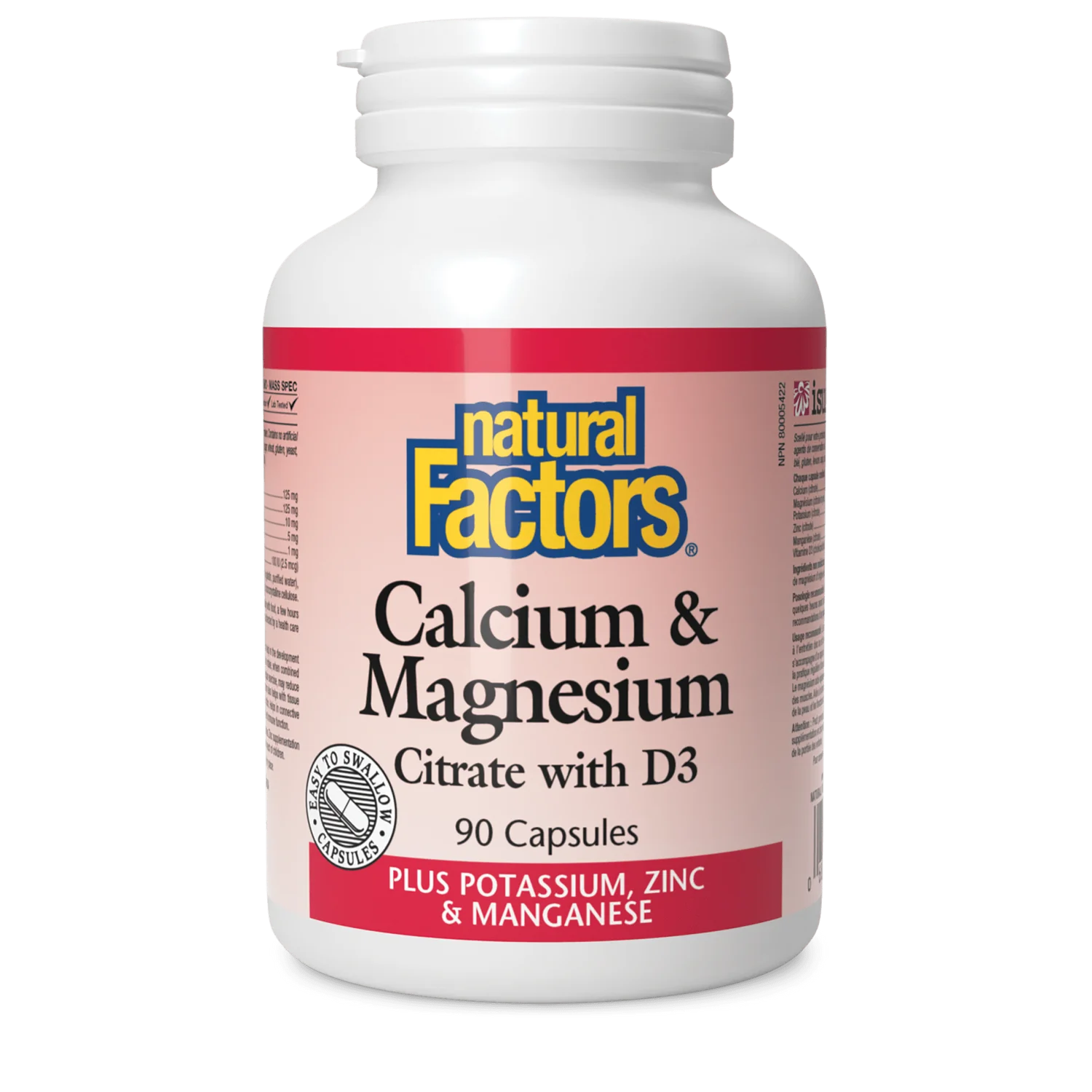 Natural Factors Calcium and Magnesium Citrate w/ D3 + Potassium and Zinc