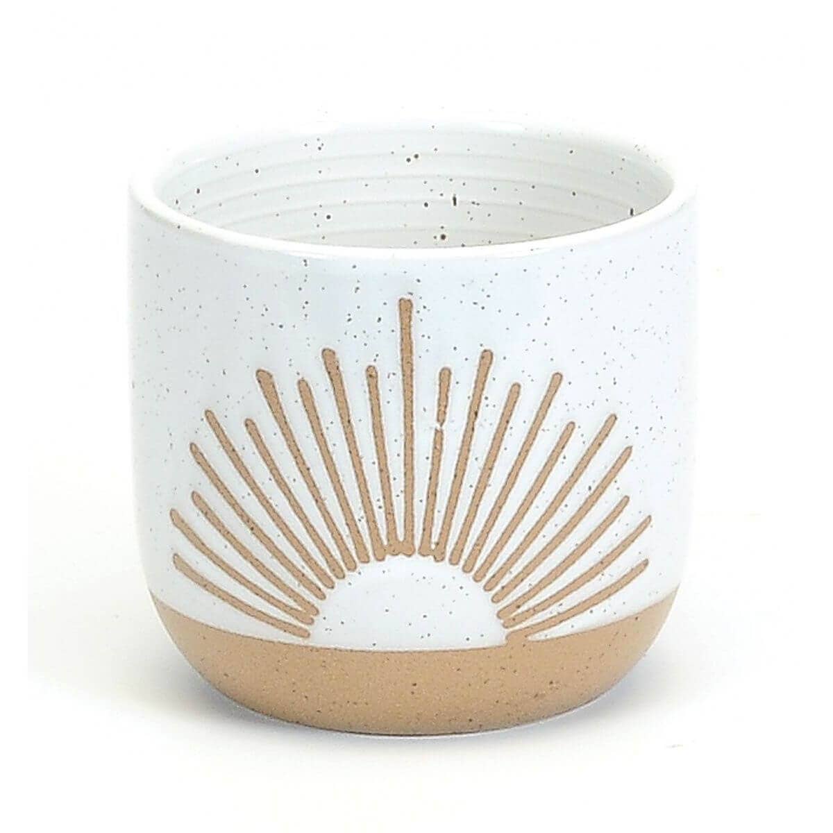 Bacon Basketware SMALL SUNBURST POT WHITE
