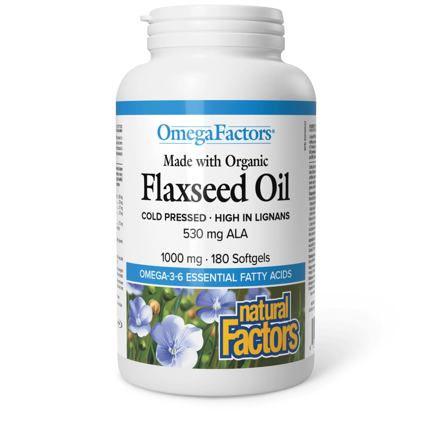Natural Factors OmegaFactors, Organic Flaxseed Oil 1000mg