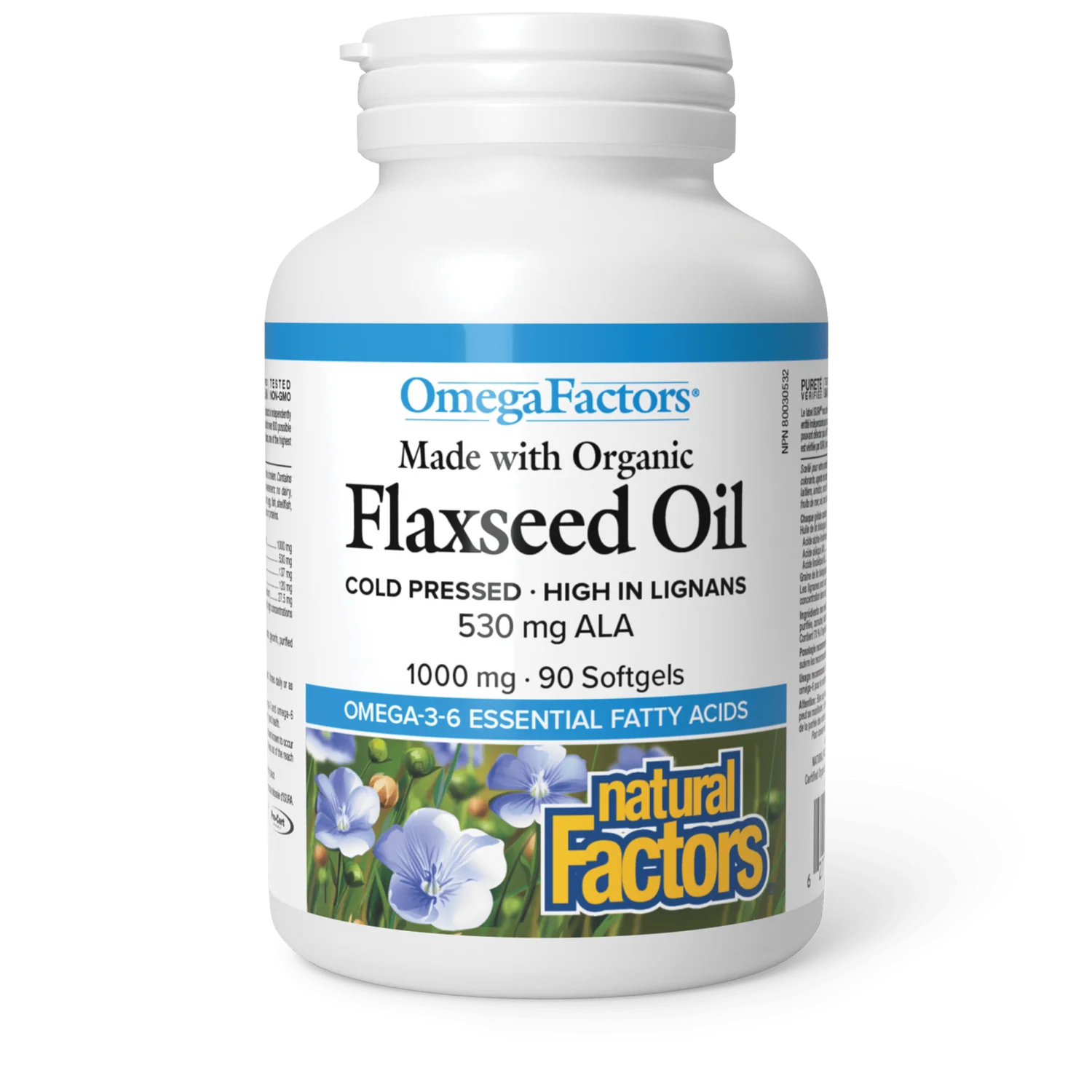 Natural Factors Organic Flaxseed Oil 1000mg, OmegaFactors