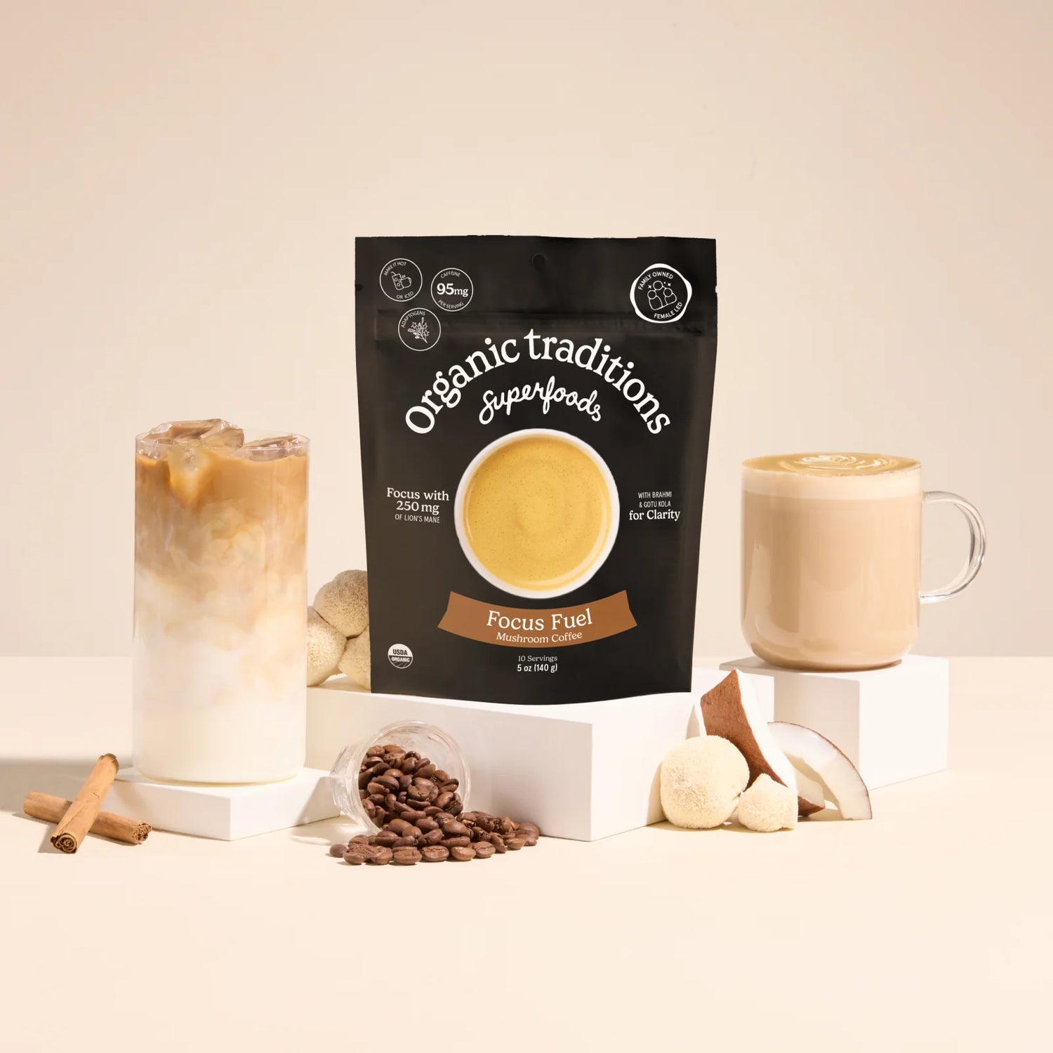 Organic Traditions Focus Fuel Instant Mushroom Coffee