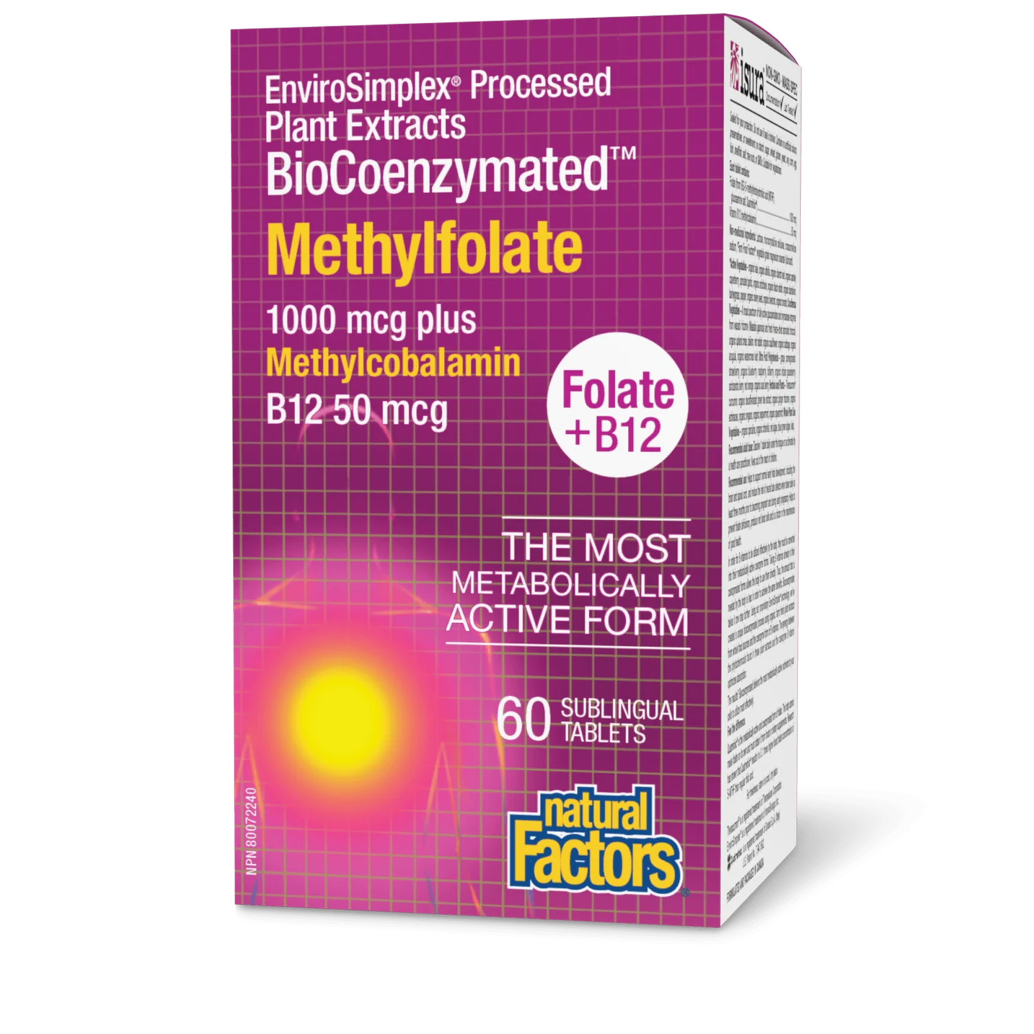 Natural Factors BioCoenzymated Methylfolate - Folate + B12 1000mcg/50mcg