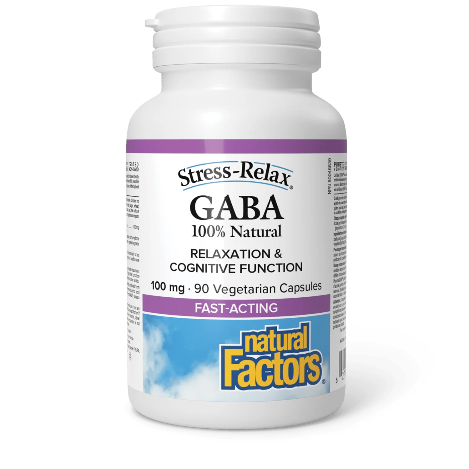 Natural Factors 100% Natural GABA 100mg, Stress-Relax