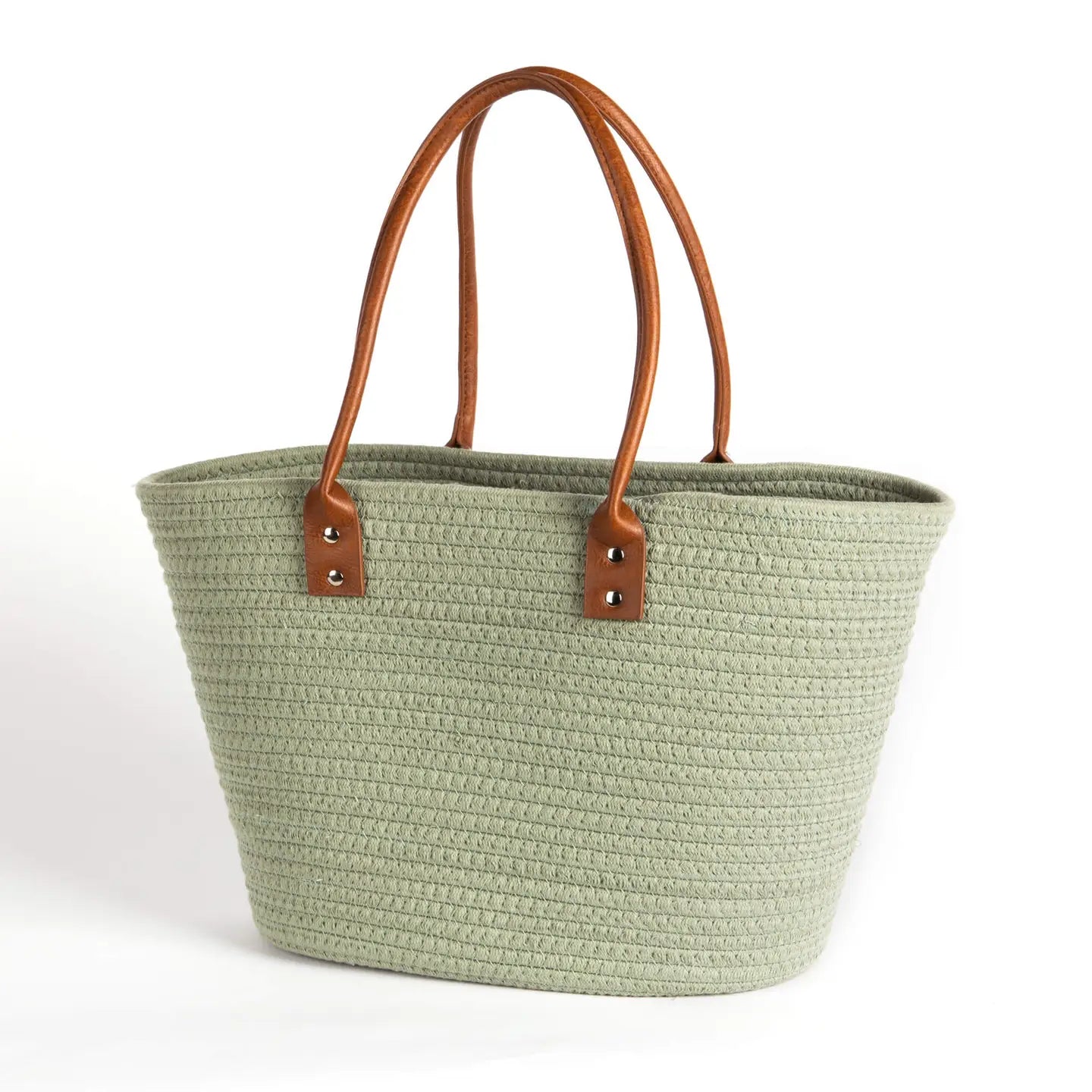 Bacon Basketware Green & Brown Cotton Bag