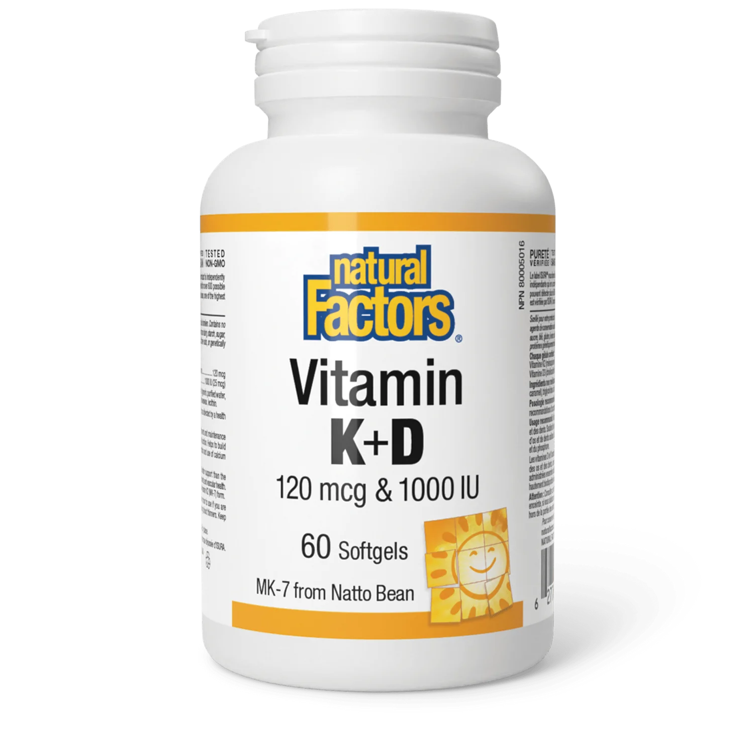 Natural Factors Vitamin K+D 120mcg/1000 IU