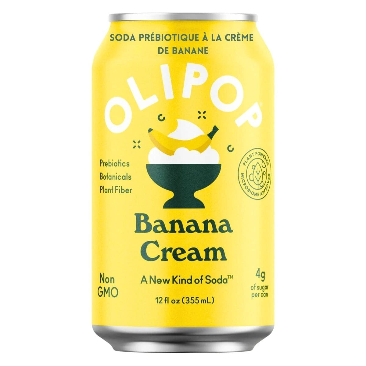 Olipop Prebiotic Soda, Banana Cream