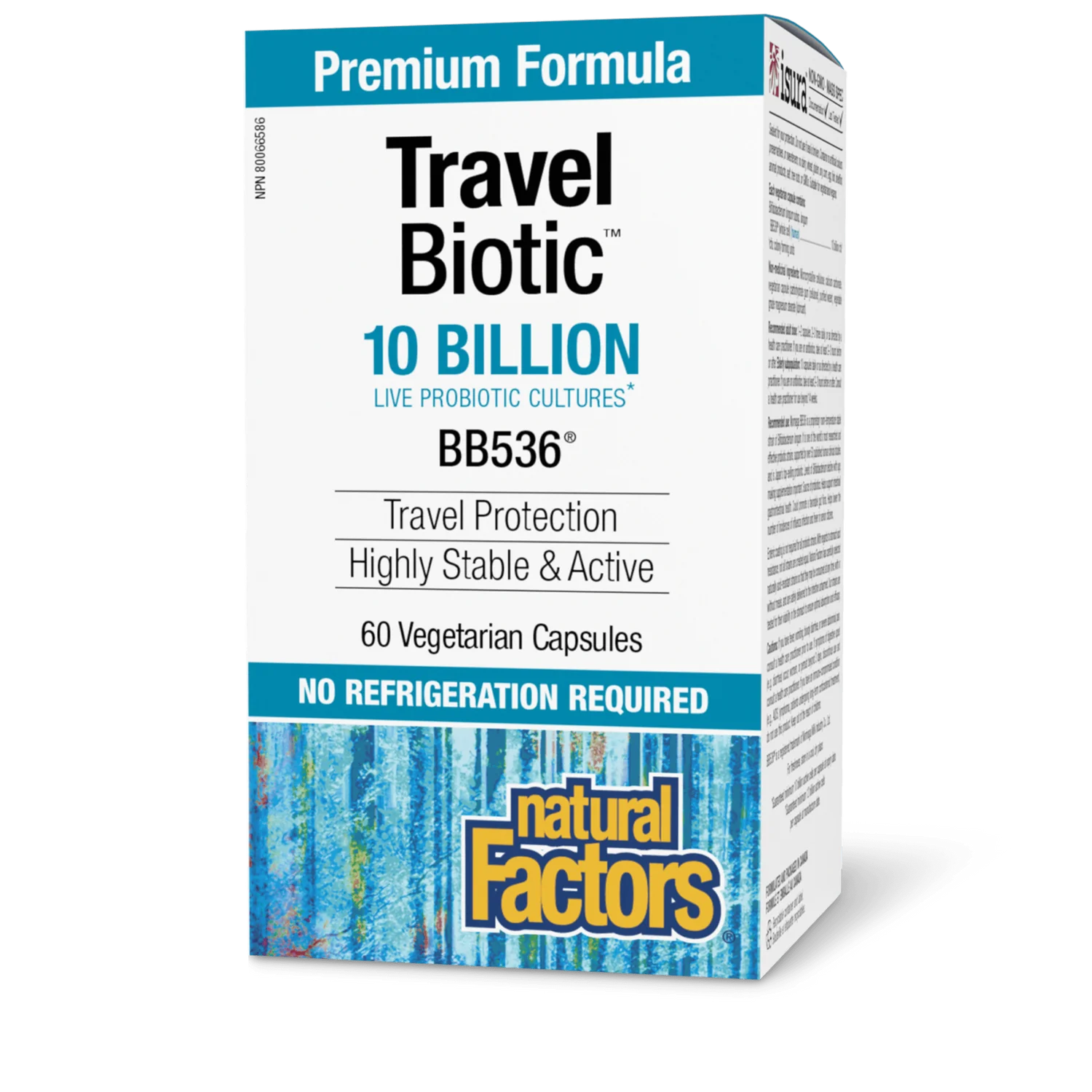 Natural Factors Travel Biotic BB536 10 Billion Live Probiotic Cultures