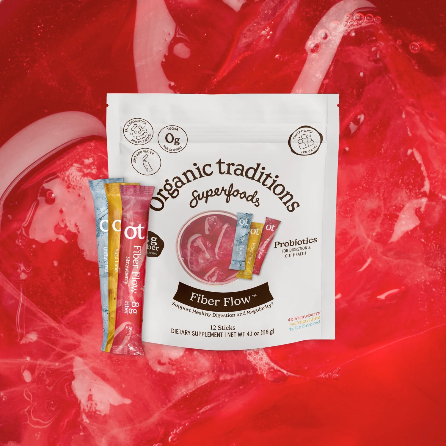 Organic Traditions Fibre Flow Probiotic Sachets